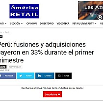 Per: fusiones y adquisiciones cayeron en 33% durante el primer trimestre